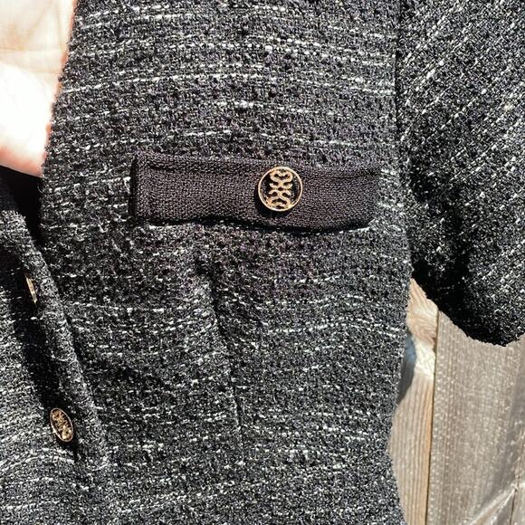 Sandro Gwendoline Tweed Dress Black Size 4 US - Picture 4 of 10